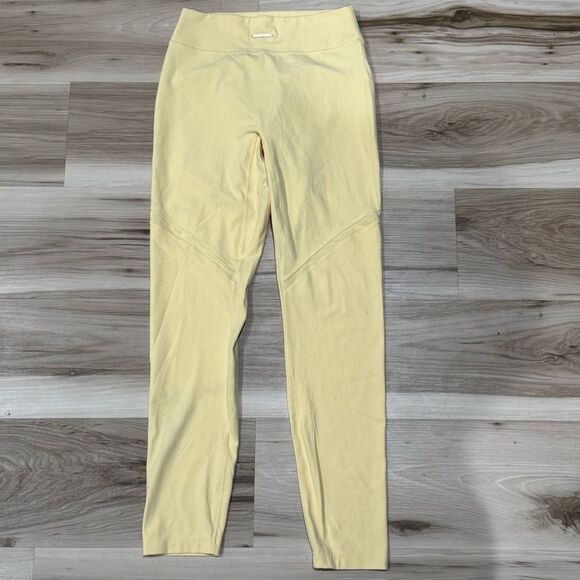 Gymshark Whitney Simmons Scrunch Butt Mesh Leggings Yellow Women’s Small - Picture 7 of 7
